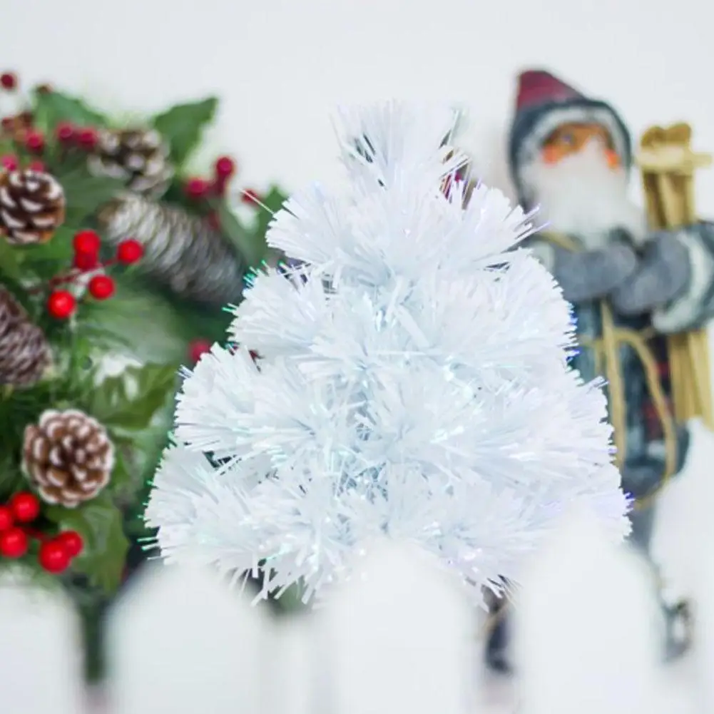  30CM Mini USB Fiber Optic Christmas Tree Led Light Christmas Tree Mini Table Miniature Christmas De