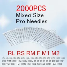 2000 шт разных размеров одноразовые стерильные иглы для татуировки машина пистолет чернил чашки советы наборы