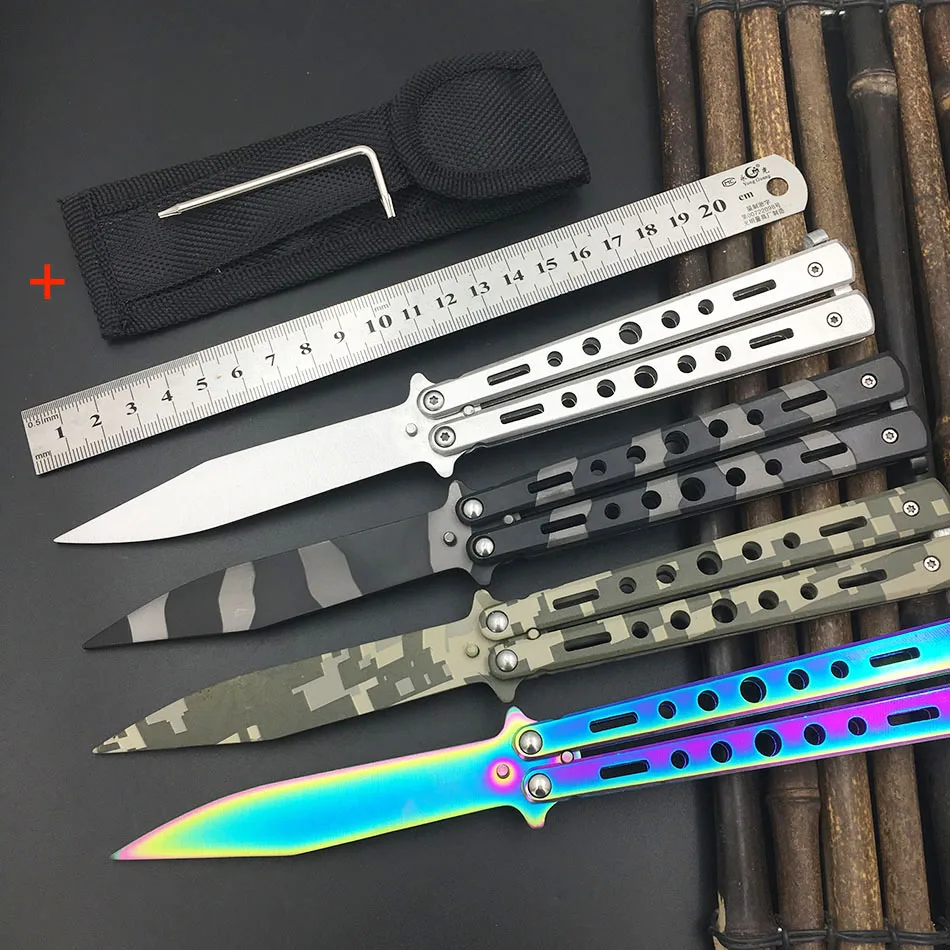Buy 5Cr13Mov Stainless Steel knife Butterfly Training Knife butterfly knife