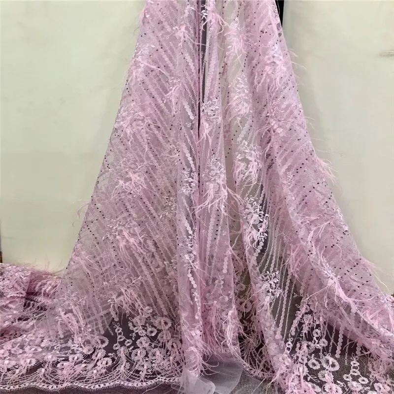 

2018 High Quality Lace Latest African Laces Fabric With 3d Lace Fabric Wedding Peach Nigerian French Lace Fabric H963