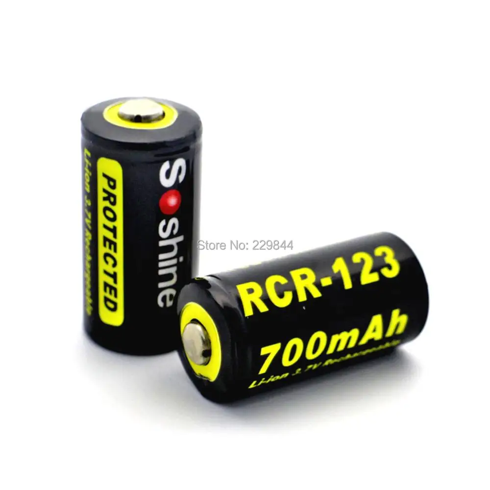 

2 pcs 3.7V 700mAh 16340 RCR123 Battery Li-ion Rechargeable Battery with Protection Circuit Board (PCB)and Stable Storage Box