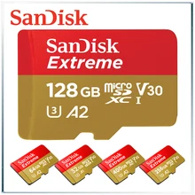 Sandisk Extreme UHS-I карта Micro SD карта памяти Высокоскоростная память micro SD A2 A1 V30 U3 Flash 128 ГБ 256 ГБ 64 ГБ 512 ГБ