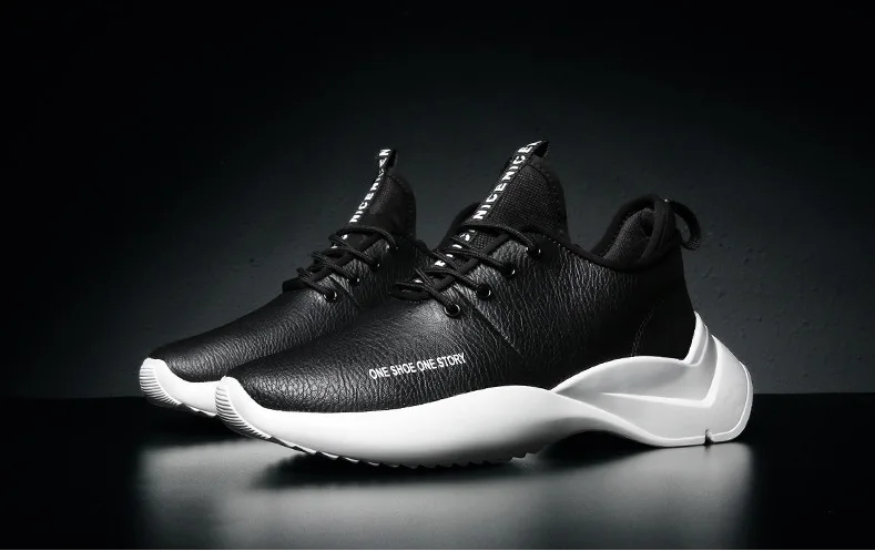 New Spring Autumn Man Walking Shoes Leather Breathable Korean Waterproof Student Damping Wear-resistant Running Shoes for Male (6)