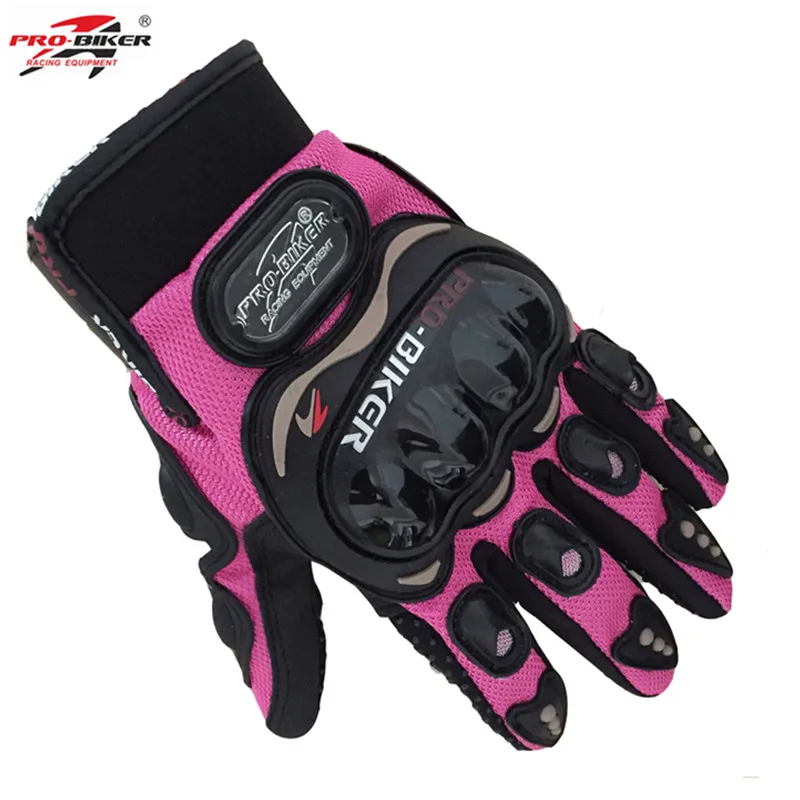 PRO de caballero dedo lleno de pequeño tamaño S Rosa naranja negro las mujeres guantes de la motocicleta Moto Mujer Luva moto race guantes de Mujer