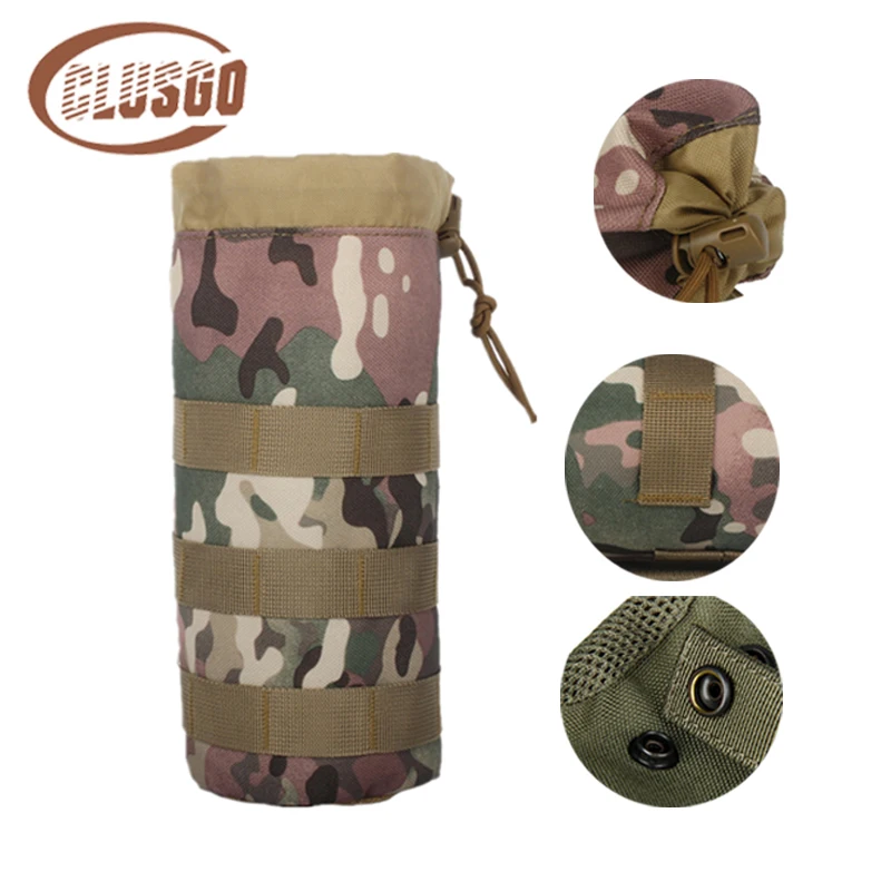 

1000D Tactical Water Bag Outdoor Military Molle System Vest Backpack Kits Holder Kettle Bag for Travel Hiking Climbing Cycling