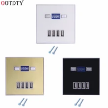 220V 4A 86 Тип 4 Порты usb стены Мощность гнездо адаптера Зарядное устройство Панель Быстрая зарядка розетки 3 цвета