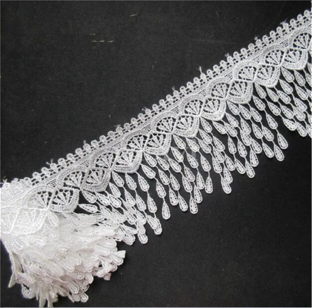 2 метра 9 см белый полиэстер кисточка бахрома кружевная ткань отделка Лента Край вышитая аппликация шитье ремесло свадебное платье одежда