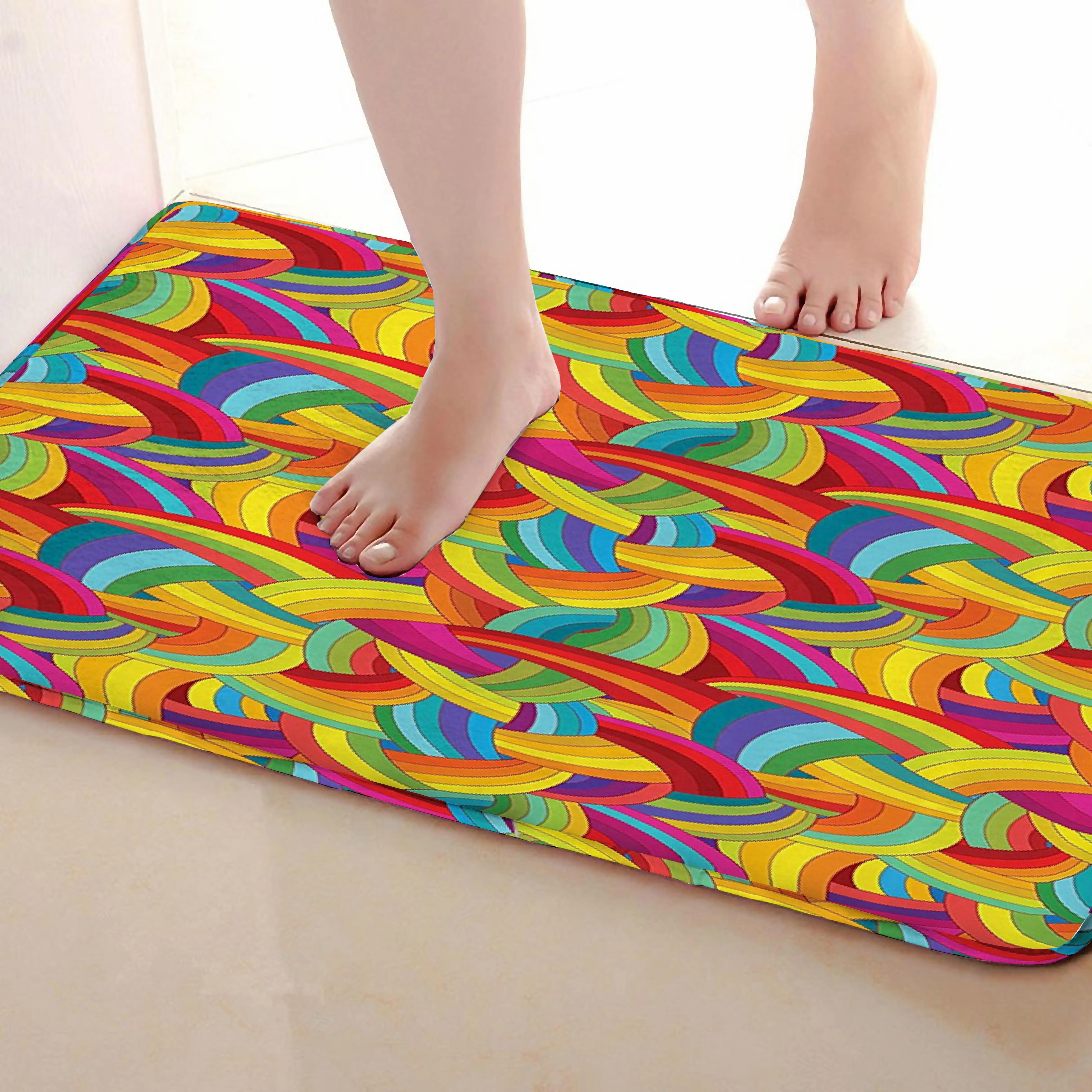 Weaving Style Bathroom Mat,Funny Anti skid Bath Mat,Shower Curtains