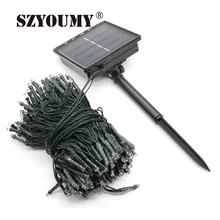 SZYOUMY водонепроницаемый 200 светодиодный 20 м 8 Режимы солнечные гирлянды для уличные наземные светодиодные гирлянды Солнечный свет