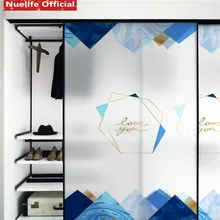 Пользовательские синий исландский узор пленка «замороженное стекло» гостиная спальня ванная комната для детей детский сад для раздвижных дверей и окон пленка