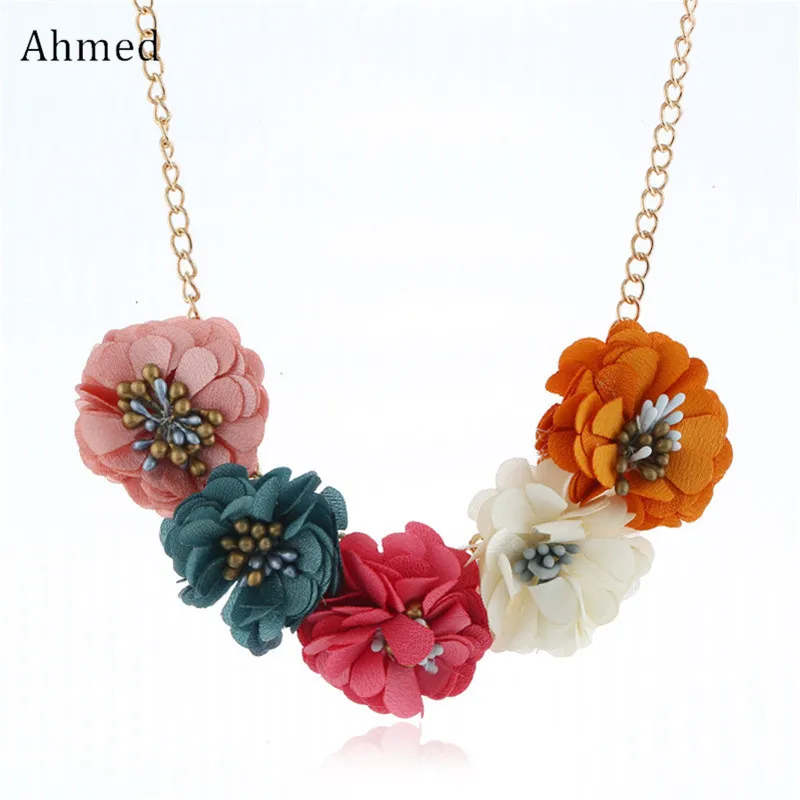 

Ahmed Multilayer Colorful Flower Pendant Necklaces for Women Fashion Boho Statement Necklace Sweater Accessory Jewelry