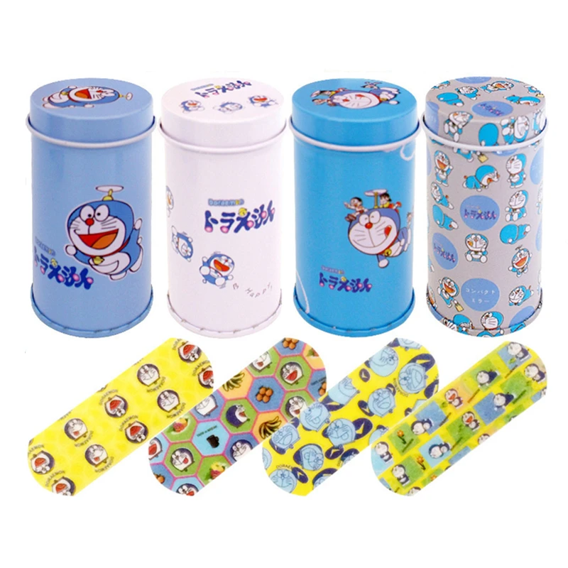 20Pcs Cartoon Waterproof Iron Box Band-aid Cute Breathable Medical Hemostatic Stickers Mini Children Paste Random First Aid