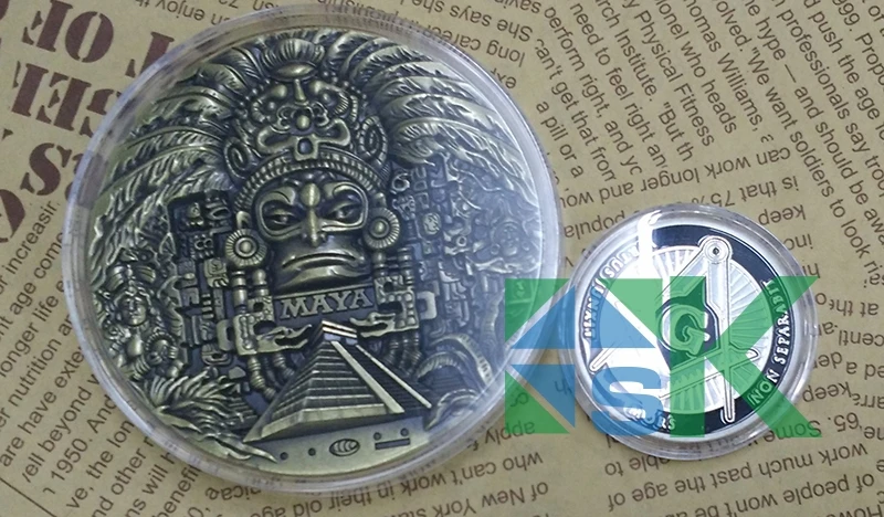 100 шт 80*10 мм календарь Майя пророчество Майя старый культурный сувенир Античная бронзовая позолоченная металлическая монета Майя