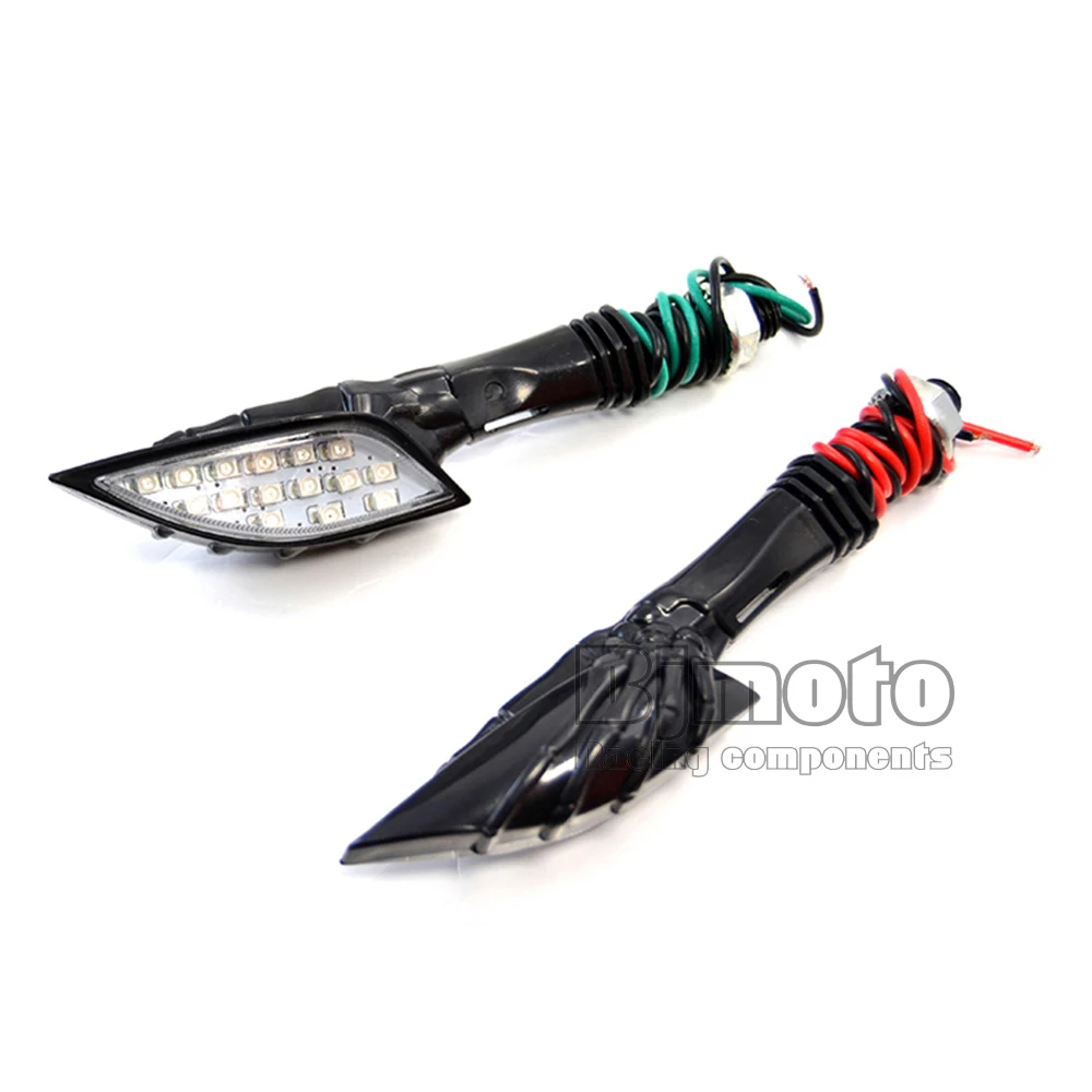 

BJMOTO 2x Motorcycle Skull Hand LED Turn Signals Amber Indicator Cruisers Chopper Blinker Light for Honda Yamaha Suzuki Kawasaki