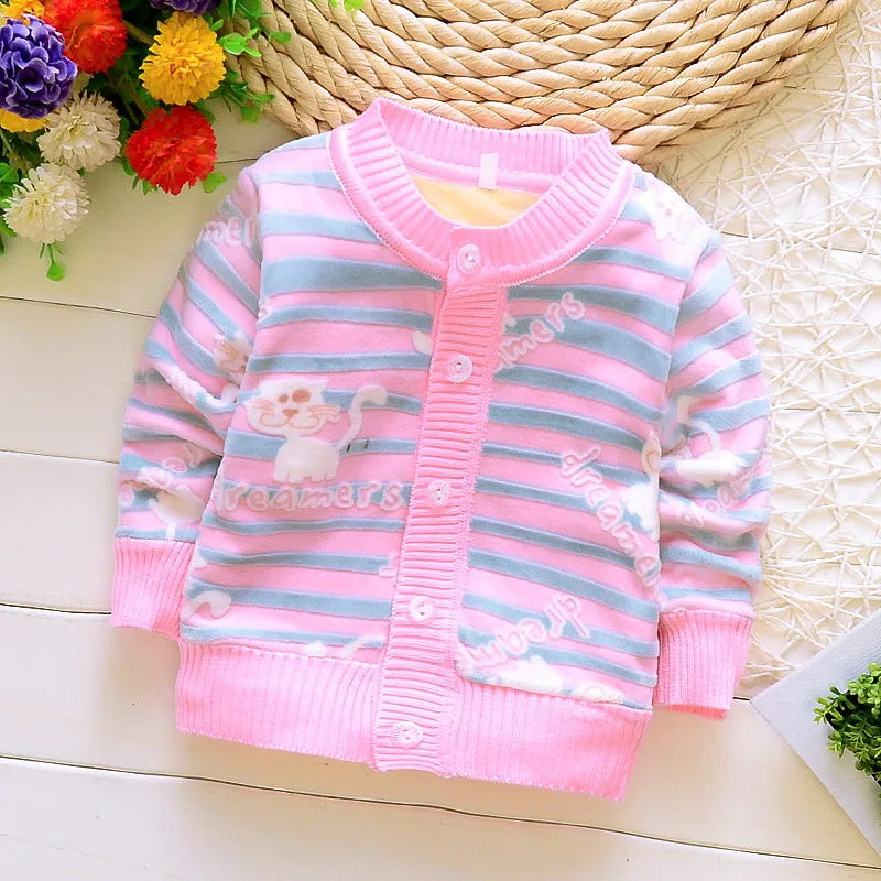 

2018 New Unisex winter autumn infant Cartoon Round collar baby boy girl Fleece sweater child sweater children sweater shirt
