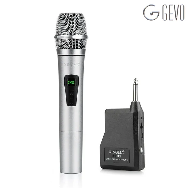 

PC-K3 Condenser Karaoke Microphone Wireless Handheld With Receiver Metal LCD Microphone For Video Recording KTV