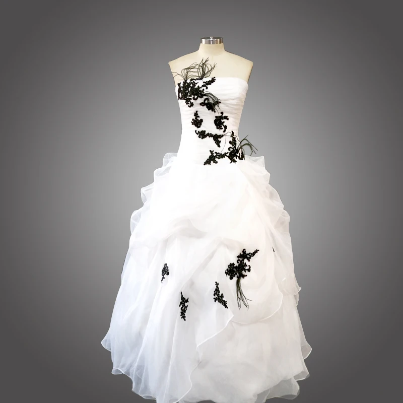 Vestido De Novia в винтажном стиле Новое поступление черно белое свадебное платье