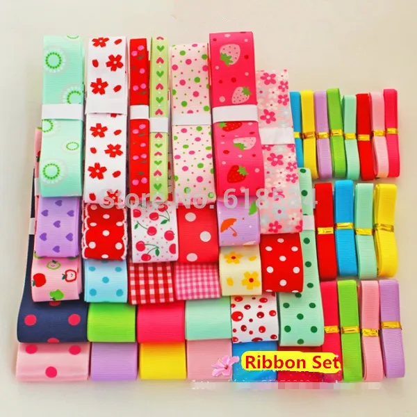 Children Series Mixed Ribbons 54YDS Printed Grosgrain/Satin Ribbon