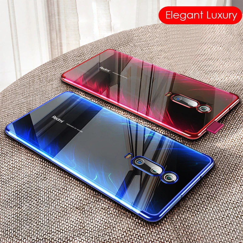 

CHYI case for xiaomi 9T pro Global Plating Soft Clear Phone black cover for redmi k20 pro Shockproof case for mi 9t pro Coque