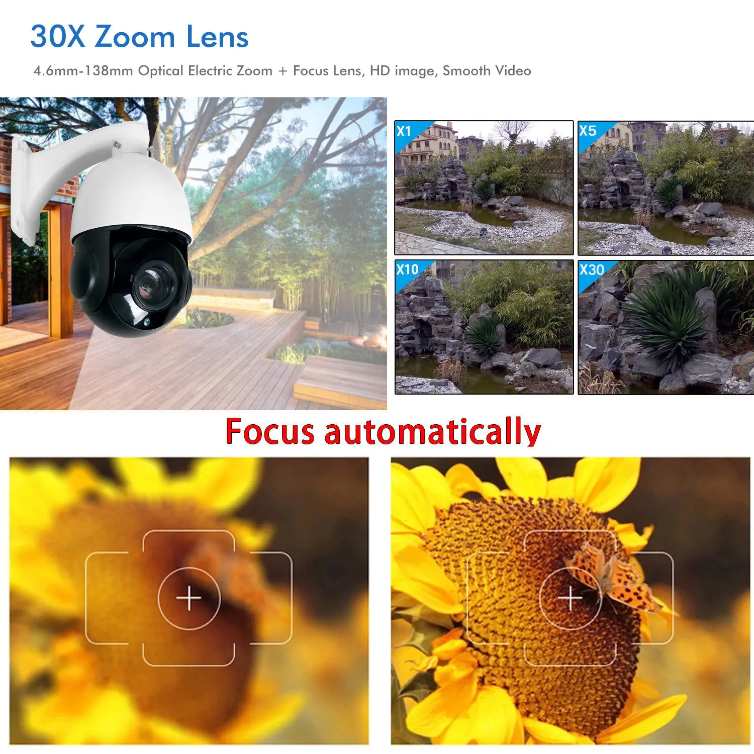 Sony 4 5 'ཚX Zoom 1080P 2MP наружная HD PTZ IP скоростная купольная камера аудио|Камеры