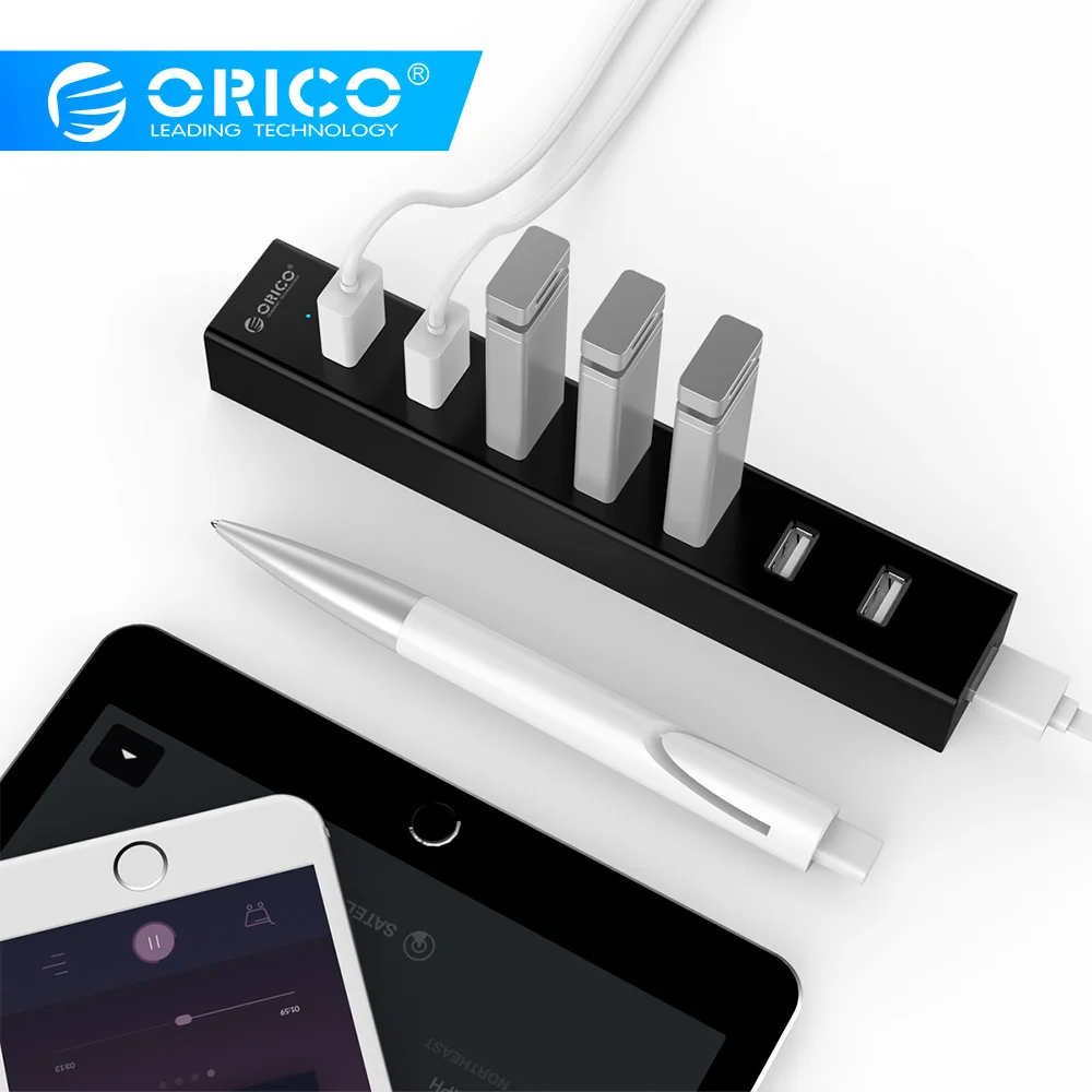 ORICO 7 портов USB 2 0 концентратор SuperSpeed с 100 см кабель для передачи данных Windows