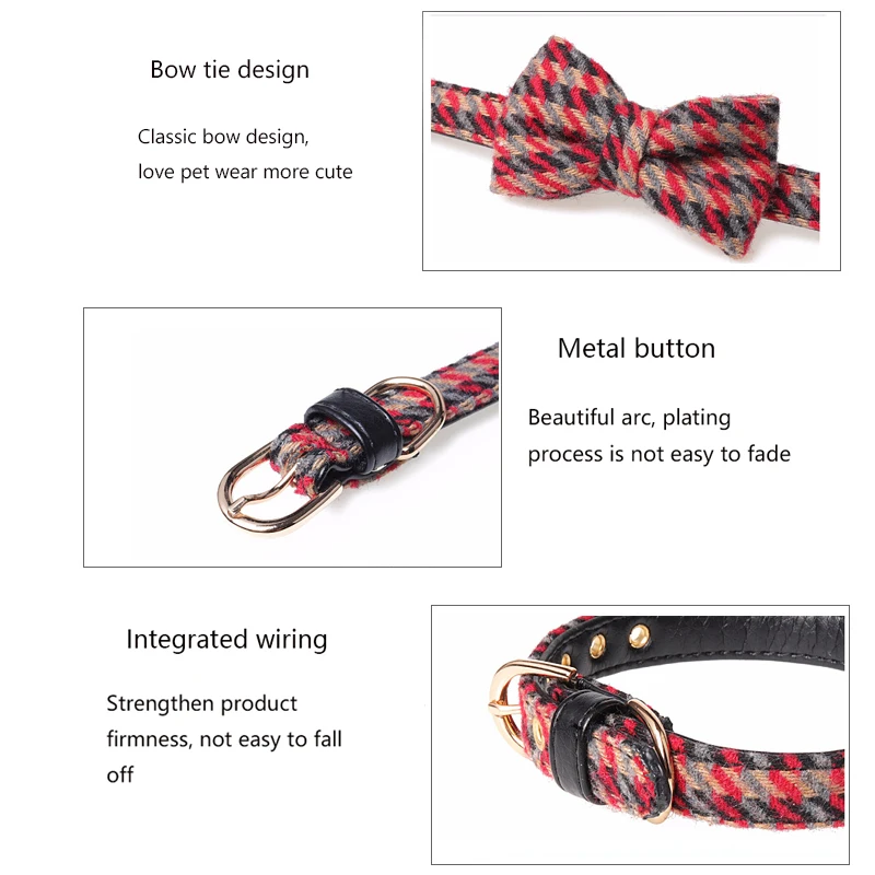 Pet Necklace Cat Collar Dog Collar Adjustable Pet Lattices Bows Collar For Small And Medium Pet Collar Pet Supplies S-M 2 Color Pet Necklace Cat Collar Dog Collar Adjustable Pet Lattices Bows Collar For Small And Medium Pet Collar Pet Supplies S-M 2 Color