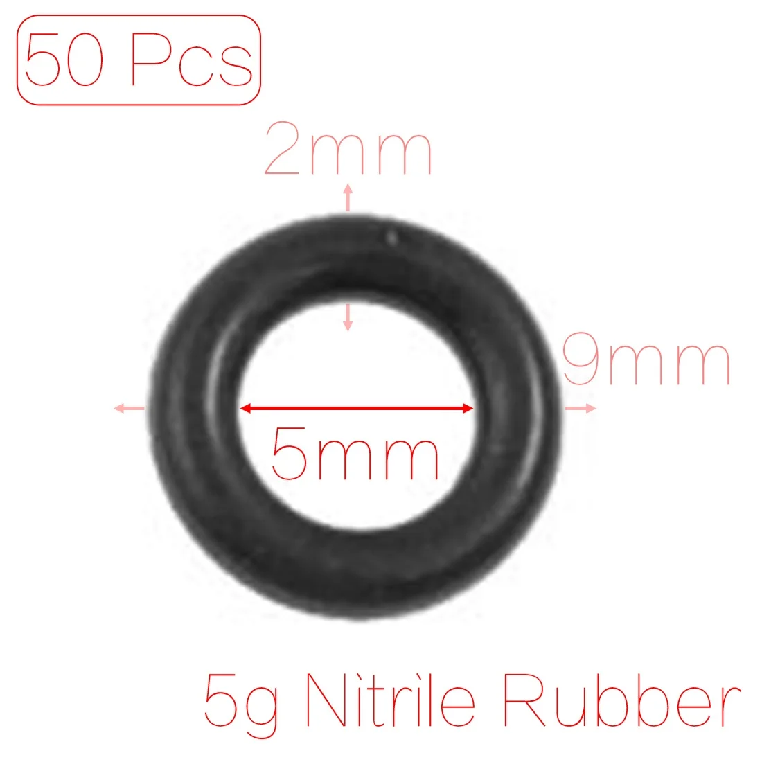 

50 Pcs 9mm x 5mm x 2mm Automobile Sealing NBR O Rings Gaskets Washers