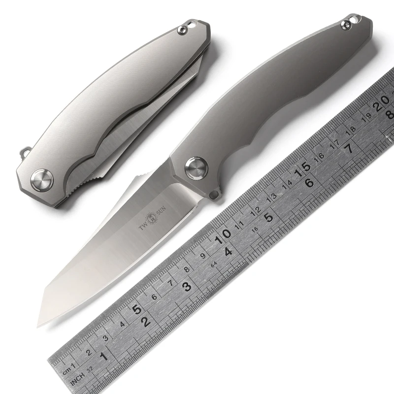 Цена Два солнца TS27 D2 Flipper мяч brearing складной нож titanium лагерем охота карманные ножи Открытый выживания EDC инструмент
