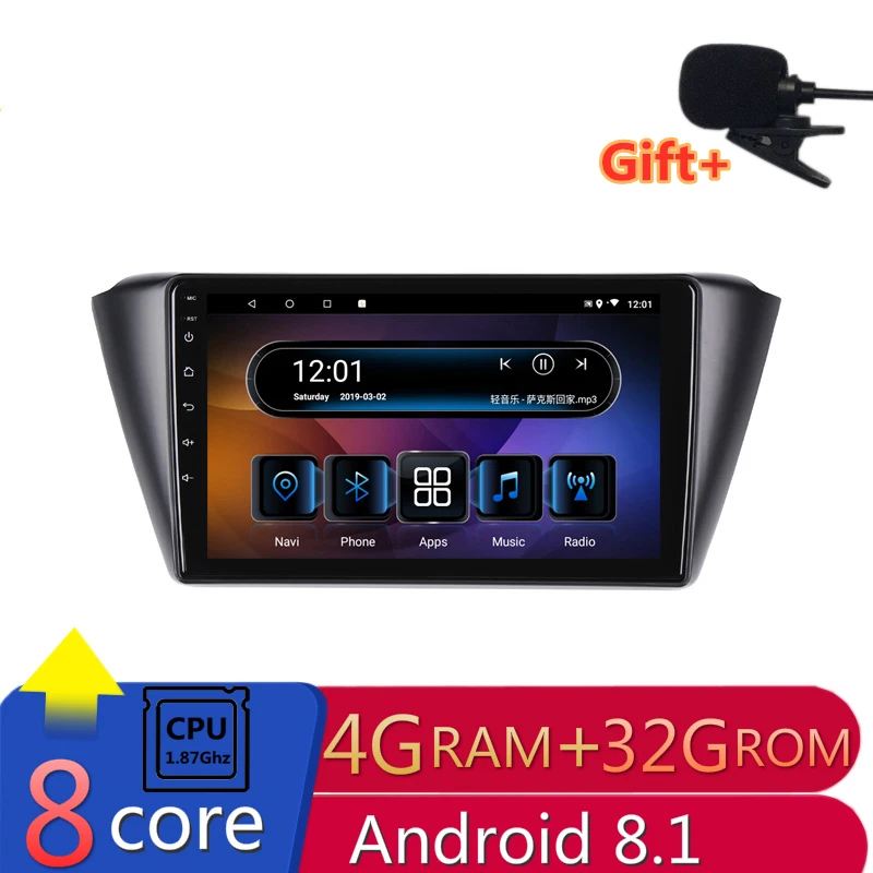 

9" 4G RAM 2.5D IPS 8 core Android 8.1 Car DVD Multimedia Player GPS For Skoda Fabia 2015 2016 2017 audio car radio navigation