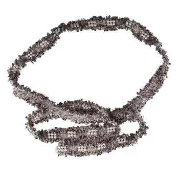 

Weave Lace decorate Waist chain Tie Tassels belt Woman Waist rope fashion Beads Pearl