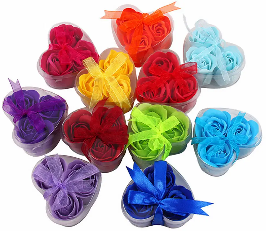

HOT Whitening Soap Body Bath Soap Rose Petal Wedding Valentine's Day Gift 3Pcs