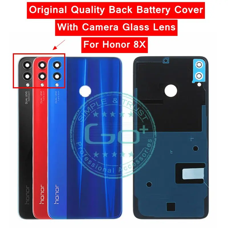 

Original For Honor 8X Back Battery Cover + Camera Glass Lens Honor View 10 Lite Back Housing Door Replacement Repair Spare Parts