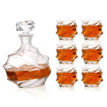 Роскошный хрустальный графин для бутылки виски, 750 мл, контейнер для вина, виски, ликера, посуда для напитков для дома, бара, вечерние, свадебные, винный графин
