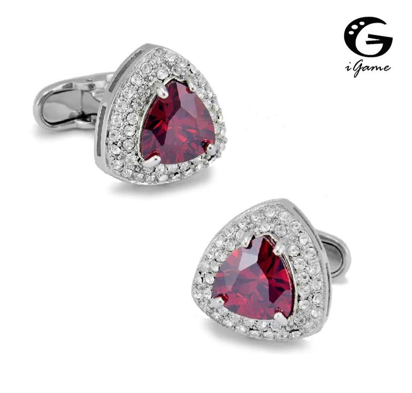 

Free Shipping Crystal Cufflinks 3 Colors Option Black Blue Red Top Quality Stone Design Hotsale Wedding Cuff Links