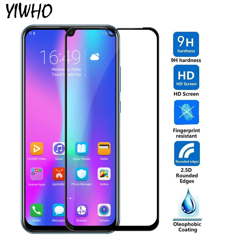 Стекло с полным покрытием для honor 10 Lite стекло 8A Защитное Huawei 8X 8C 9 Honor10 легкая