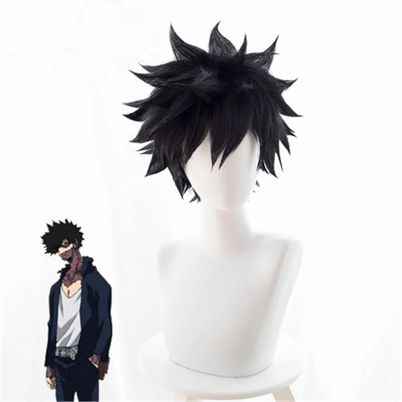 Cena Anime My Hero Academia Dabi peruka przebranie na karnawał boku no Hero Academia krótkie czarne włosy syntetyczne impreza z okazji halloween peruki + czapka z peruką
