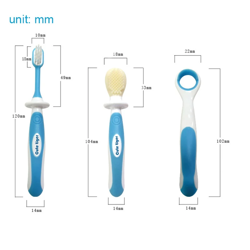 Детские тренировочные Расчёски для волос мягкого силикона Прорезыватели для зубов Зубная щётка язык Кисточки младенческой устроили массажер Зубная щётка комплект Уход за зубами детей инструмент