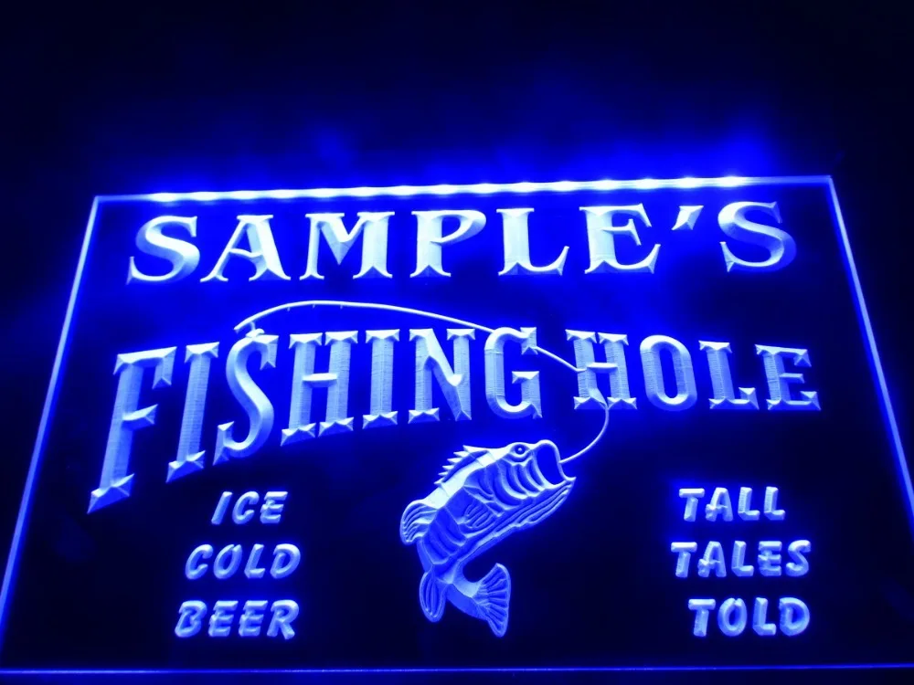 

DZ054- Name Personalized Custom Fly Fishing Hole Den Bar Beer Gift LED Neon Light Sign