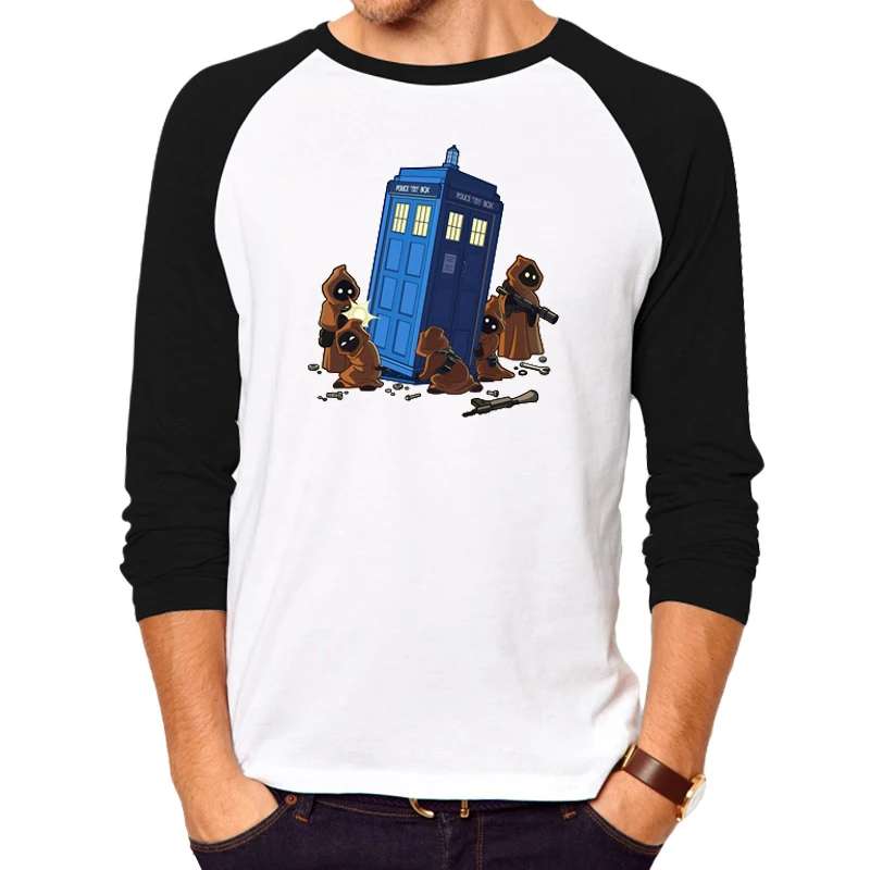 

Hot Movie Tv Doctor Who police TARDIS clothing women men long sleeves raglan t shirt design novelty T-shirt MEN and women