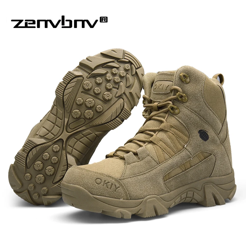 Meilleur Hiver Automne Hommes Désert Militaire Tactique Bottes de L armée En Plein Air Chaussure de Randonnée Mode Casual Chaussures de Travail Imperméables Bottes de Combat