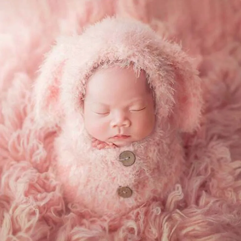 Newborn Baby Soft Sleeping Bag Hat Set Baby Girls Photo