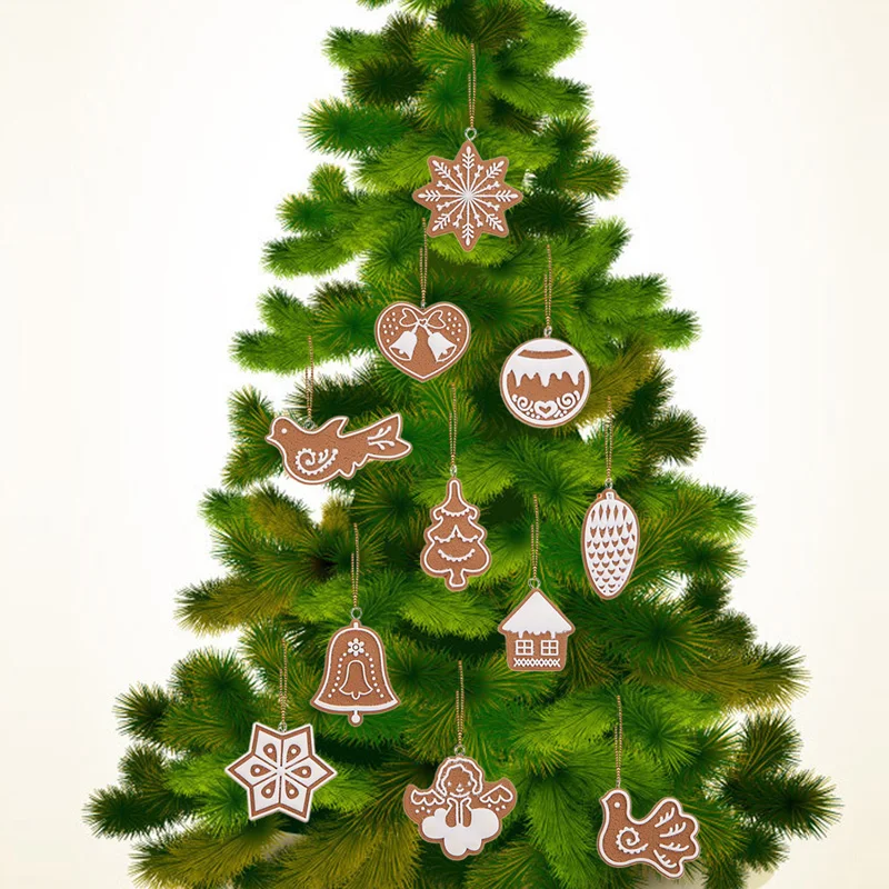 11pcs cartoon animal snowflake biscuits hanging christmas tree