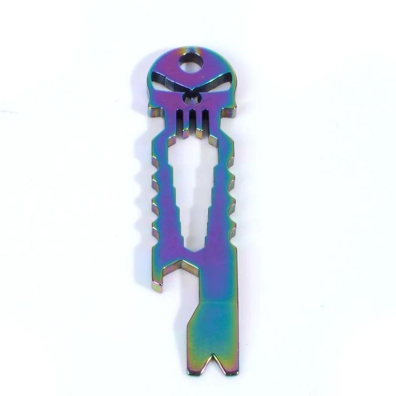 Череп открывалка для пивных бутылок Prybar Pry camp hike открытый бар лом многофункциональный карманный инструмент кулон брелок гаджет - Цвет: Rainbow