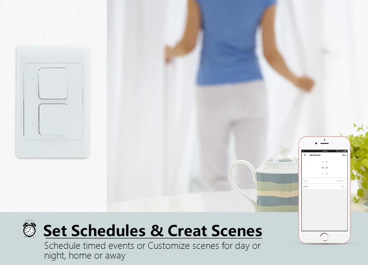 Wifi умный выключатель прерыватель встраиваемые настенные переключатели для товарных домов, виллы, отелей, помещений, улицы, спальни, гостиной