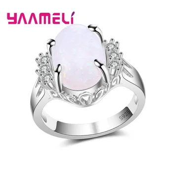 

Big Clear Opal Cubic Zirconia Store Finger Rings New Arrival 925 Sterling Silver For Women Ladies Present Bague Jewelry