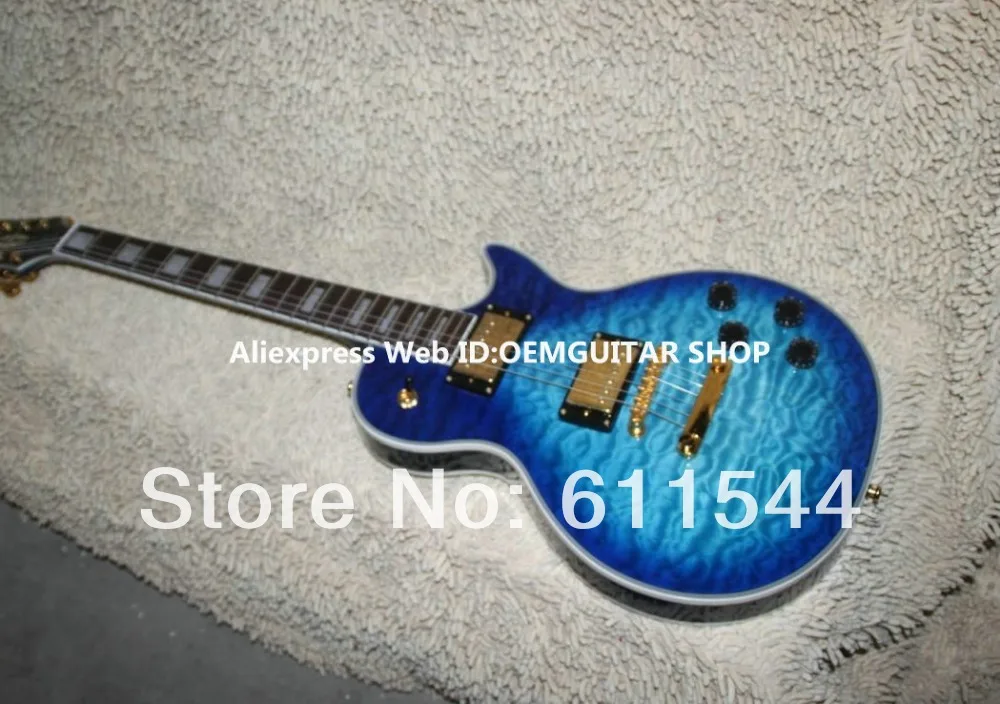 Wholesale New Arrival Blue Burst Custom Electric Guitar Gold Hardware Free Shippingstock carpet