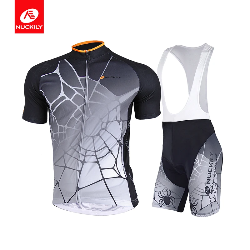 NUCKILY Men's Summer Quick Dry Cycling Bib Set Custom Design Sport