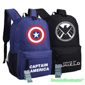 

Movie Captain America Kids School Book Backpacks Movie Bagpack Teenages Shoulder Bag Students Travel Bag Gift for Children