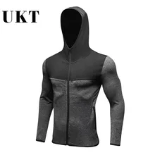 С капюшоном куртка для бега Для мужчин дышащая спортивная одежда с длинными рукавами человек Фитнес тренажерный зал Велоспорт рубашки быстросохнущая бег спортивные куртки