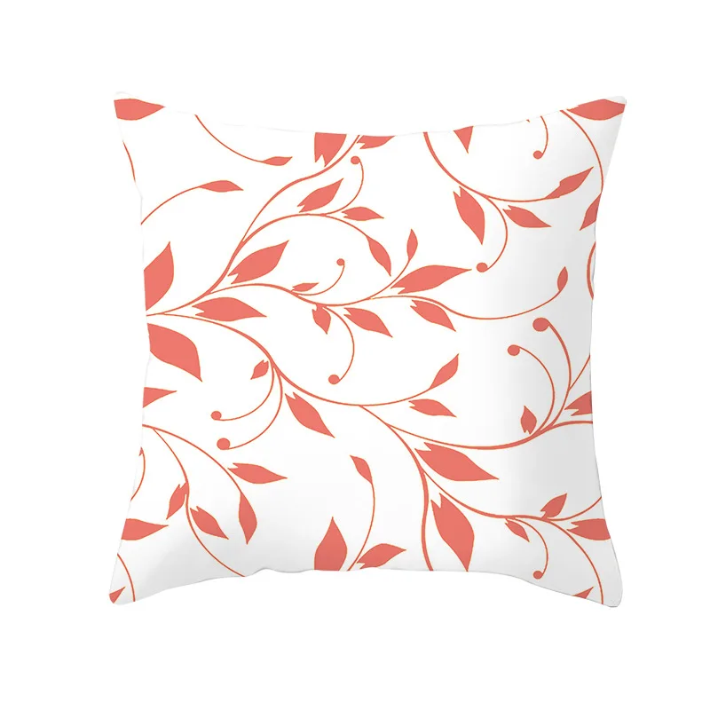 Lychee Coral Series Printed Pattern Pillow Cases Colorful Polyester Peachskin 45x45cm Pillow Cases For Bedroom Home Office